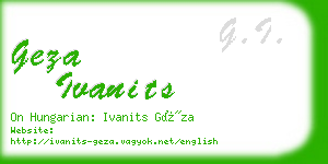 geza ivanits business card